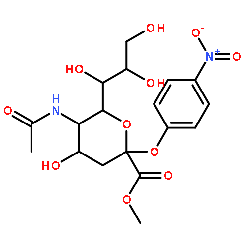 5-Acetamino-4-hydroxy-2-(4-nitro-phenoxy)-6-(1,2,3-trihydroxy-propyl)- tetrahydro-pyran-2-carboxylic Acid Methyl Ester