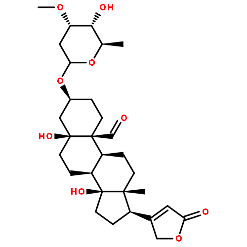 Card-20(22)-enolide,3-[(2,6-dideoxy-3-O-methyl-b-D-ribo-hexopyranosyl)oxy]-5,14-dihydroxy-19-oxo-, (3b,5b)-