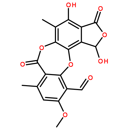 7H-Isobenzofuro[4,5-b][1,4]benzodioxepin-11-carboxaldehyde,1,3-dihydro-1,4-dihydroxy-10-methoxy-5,8-dimethyl-3,7-dioxo-