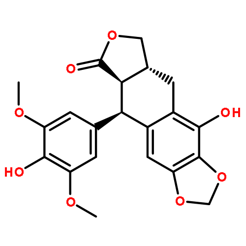 Furo[3',4':6,7]naphtho[2,3-d]-1,3-dioxol-6(5aH)-one,5,8,8a,9-tetrahydro-10-hydroxy-5-(4-hydroxy-3,5-dimethoxyphenyl)-,(5R,5aR,8aR)-