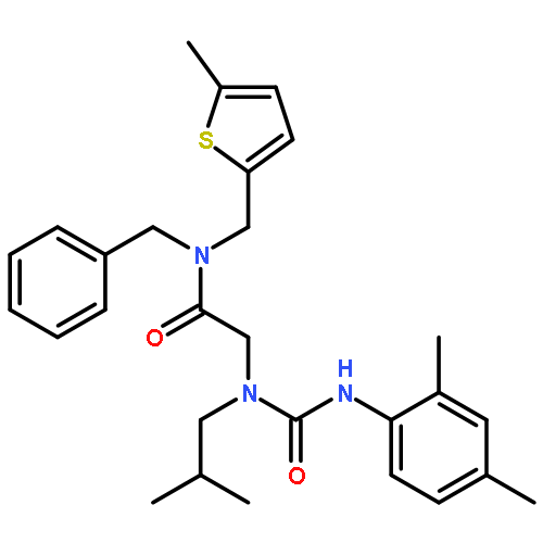 N-benzyl-N~2~-[(2,4-dimethylphenyl)carbamoyl]-N~2~-(2-methylpropyl)-N-[(5-methylthiophen-2-yl)methyl]glycinamide