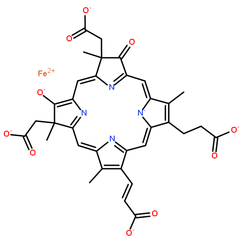 Ferrate(4-),[(12R,17R)-7-[(1E)-2-carboxyethenyl]-3-(2-carboxyethyl)-12,13,17,18-tetrahydro-2,8,12,17-tetramethyl-13,18-dioxo-21H,22H-porphine-12,17-diacetato(6-)-kN21,kN22,kN23,kN24]-, hydrogen (1:4), (SP-4-4)-