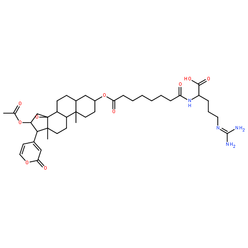 N~2~-(8-{[(3beta,5beta,8xi,9xi,14beta,15beta,16beta,17beta)-16-(acetyloxy)-17-(2-oxo-2H-pyran-4-yl)-14,15-epoxyandrostan-3-yl]oxy}-8-oxooctanoyl)-N~5~-(diaminomethylidene)ornithine