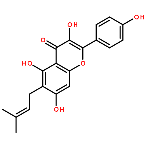 3,5,7-trihydroxy-2-(4-hydroxyphenyl)-6-(3-methylbut-2-en-1-yl)-4H-chromen-4-one