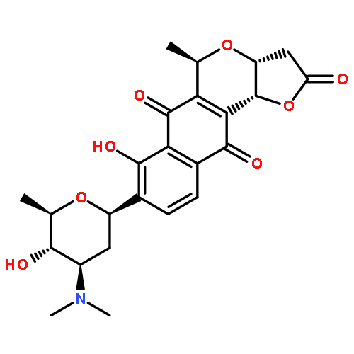 2H-Furo[3,2-b]naphtho[2,3-d]pyran-2,6,11-trione,3,3a,5,11b-tetrahydro-7-hydroxy-5-methyl-8-[2,3,6-trideoxy-3-(dimethylamino)-b-D-arabino-hexopyranosyl]-,(3aR,5R,11bR)-