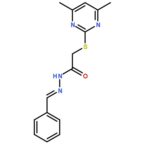 <br>2-[(4,6-dimethylpyrimidin-2-yl)sulfanyl]-N'-[(E)-phenylmethylidene]acetohyd razide