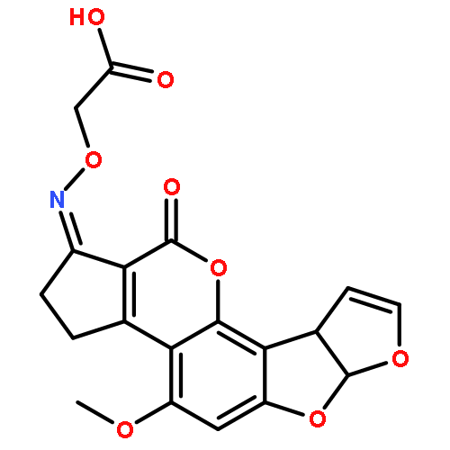 ({[(1E,6aR,9aS)-4-methoxy-11-oxo-3,6a,9a,11-tetrahydrocyclopenta[c]furo[3',2':4,5]furo[2,3-h]chromen-1(2H)-ylidene]amino}oxy)acetic acid