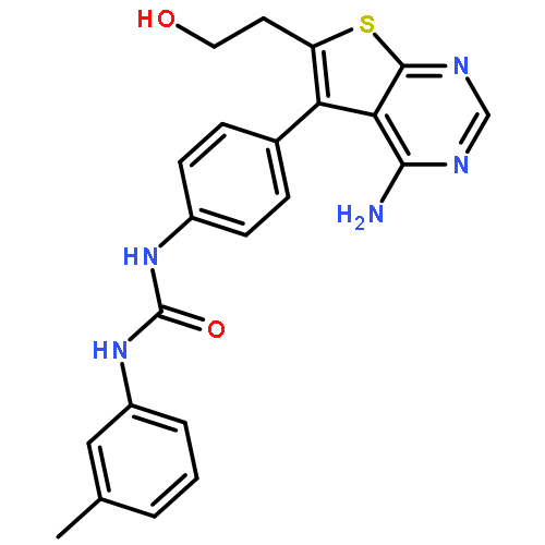 Urea,N-[4-[4-amino-6-(2-hydroxyethyl)thieno[2,3-d]pyrimidin-5-yl]phenyl]-N'-(3-methylphenyl)-