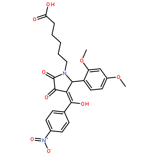 6-{(3E)-2-(2,4-dimethoxyphenyl)-3-[hydroxy(4-nitrophenyl)methylidene]-4,5-dioxopyrrolidin-1-yl}hexanoic acid