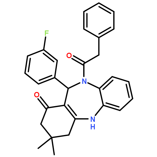 11-(3-fluorophenyl)-3,3-dimethyl-10-(phenylacetyl)-2,3,4,5,10,11-hexahydro-1H-dibenzo[b,e][1,4]diazepin-1-one