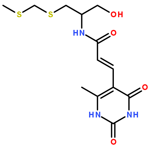 N-[1-hydroxy-3-(methylsulfanylmethylsulfanyl)propan-2-yl]-3-(6-methyl-2,4-dioxo-1h-pyrimidin-5-yl)prop-2-enamide