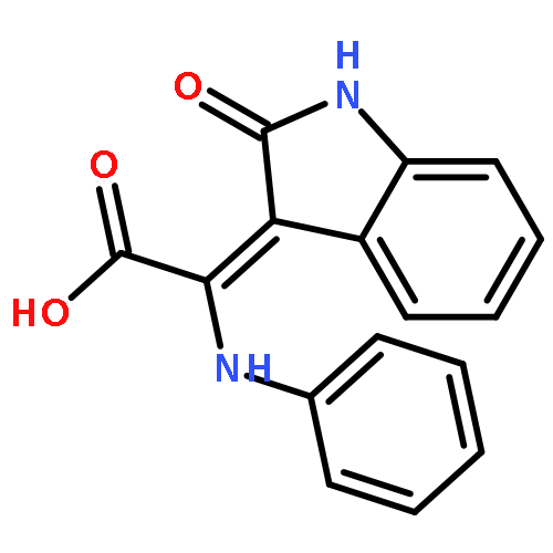 Acetic acid, (1,2-dihydro-2-oxo-3H-indol-3-ylidene)(phenylamino)-, (E)-