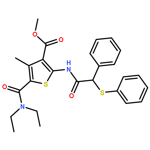 methyl 5-(diethylcarbamoyl)-4-methyl-2-{[phenyl(phenylsulfanyl)acetyl]amino}thiophene-3-carboxylate