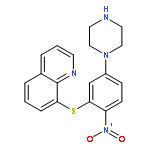 8-[(2-nitro-5-piperazin-1-ylphenyl)sulfanyl]quinoline