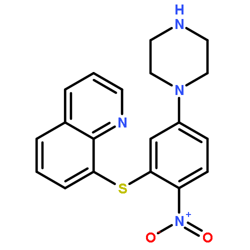 8-[(2-nitro-5-piperazin-1-ylphenyl)sulfanyl]quinoline