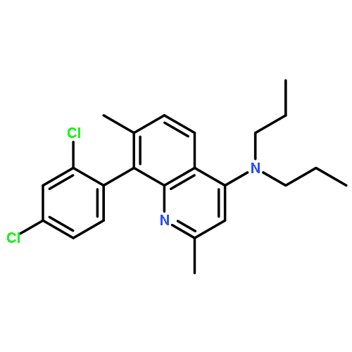 4-QUINOLINAMINE, 8-(2,4-DICHLOROPHENYL)-2,7-DIMETHYL-N,N-DIPROPYL-