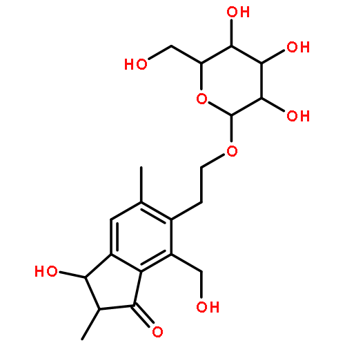 1H-Inden-1-one, 6-[2-(b-D-glucopyranosyloxy)ethyl]-2,3-dihydro-3-hydroxy-7-(hydroxymethyl)-2,5-dimethyl-,(2S,3S)-