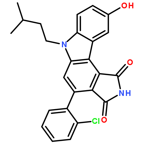 Pyrrolo[3,4-c]carbazole-1,3(2H,6H)-dione,4-(2-chlorophenyl)-9-hydroxy-6-(3-methylbutyl)-