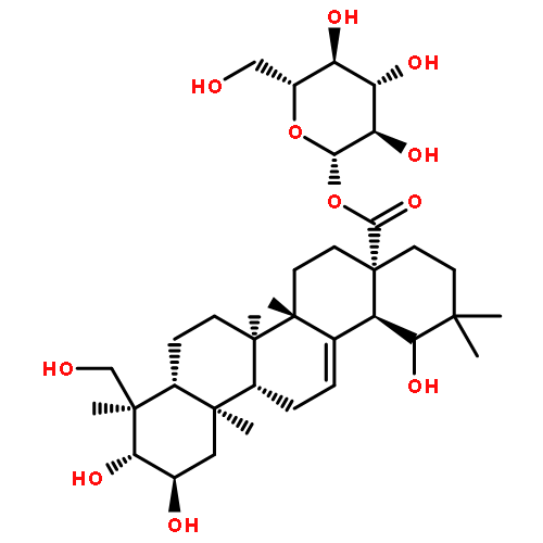 Olean-12-en-28-oicacid, 2,3,19,23-tetrahydroxy-, b-D-glucopyranosyl ester, (2a,3b,4a,19a)-