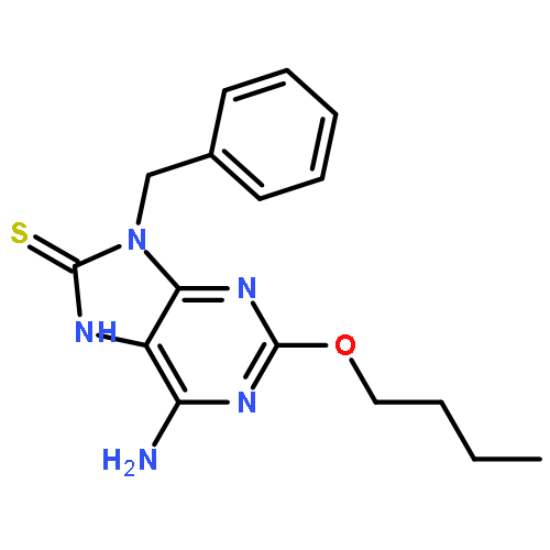 8H-PURINE-8-THIONE, 6-AMINO-2-BUTOXY-7,9-DIHYDRO-9-(PHENYLMETHYL)-