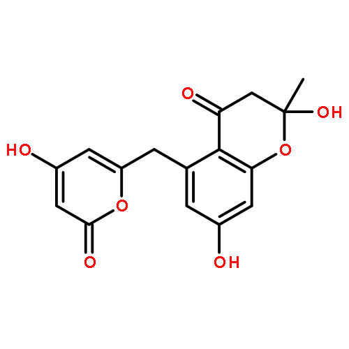 4H-1-Benzopyran-4-one,2,3-dihydro-2,7-dihydroxy-5-[(4-hydroxy-2-oxo-2H-pyran-6-yl)methyl]-2-methyl-