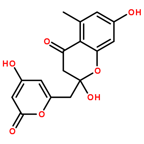 4H-1-Benzopyran-4-one,2,3-dihydro-2,7-dihydroxy-2-[(4-hydroxy-2-oxo-2H-pyran-6-yl)methyl]-5-methyl-