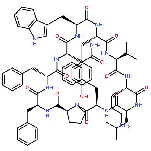 CYCLO(L-ASPARAGINYL-L-TRYPTOPHYL-L-TYROSYL-L-VALYL-L-ORNITHYL-L-LEUCYL-D-PHENYLALANYL-L-PROLYL-L-PHENYLALANYL-D-PHENYLALANYL)