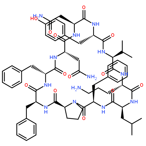 CYCLO(L-ASPARAGINYL-L-ASPARAGINYL-L-TYROSYL-L-VALYL-L-ORNITHYL-L-LEUCYL-D-PHENYLALANYL-L-PROLYL-L-PHENYLALANYL-D-PHENYLALANYL)