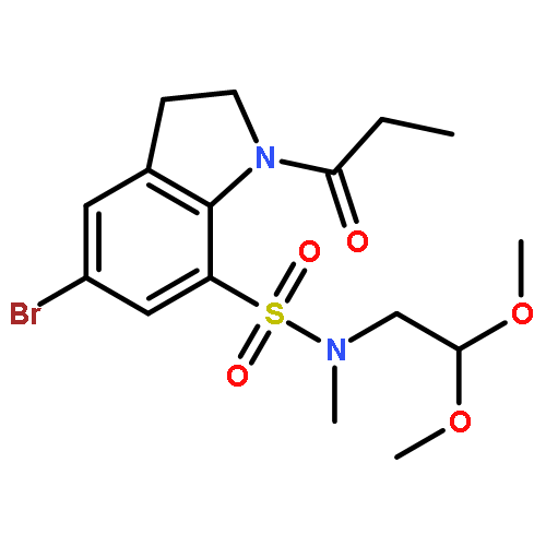 5-bromo-N-(2,2-dimethoxyethyl)-N-methyl-1-propanoyl-2,3-dihydro-1H-indole-7-sulfonamide