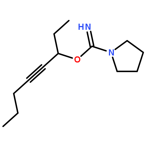 1-Pyrrolidinecarboximidic acid, 1-ethyl-2-hexynyl ester