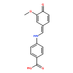 4-{[(E)-(3-methoxy-4-oxocyclohexa-2,5-dien-1-ylidene)methyl]amino}benzoic acid