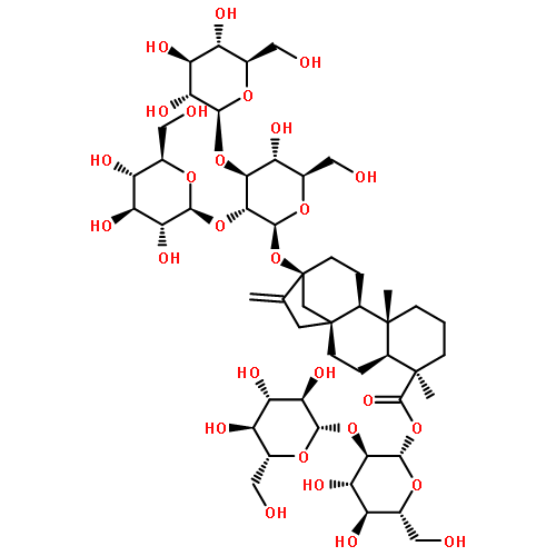 Kaur-16-en-18-oic acid,13-[(O-b-D-glucopyranosyl-(1®2)-O-[b-D-glucopyranosyl-(1®3)]-b-D-glucopyranosyl)oxy]-, 2-O-b-D-glucopyranosyl-b-D-glucopyranosyl ester, (4a)-