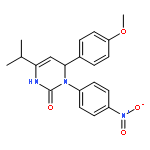 2(1H)-Pyrimidinone,3,6-dihydro-6-(4-methoxyphenyl)-4-(1-methylethyl)-1-(4-nitrophenyl)-