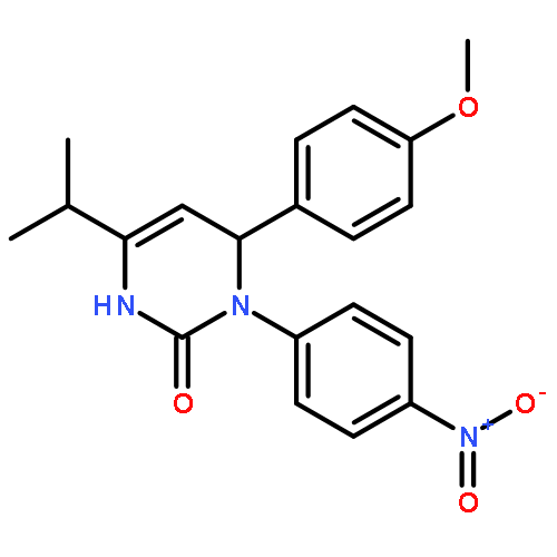 2(1H)-Pyrimidinone,3,6-dihydro-6-(4-methoxyphenyl)-4-(1-methylethyl)-1-(4-nitrophenyl)-