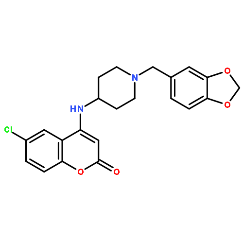 2H-1-Benzopyran-2-one,4-[[1-(1,3-benzodioxol-5-ylmethyl)-4-piperidinyl]amino]-6-chloro-