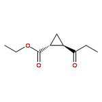 CYCLOPROPANECARBOXYLIC ACID, 2-(1-OXOPROPYL)-, ETHYL ESTER, TRANS-