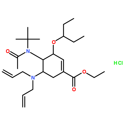 (3R,4R,5S)-Ethyl 4-(N-(tert-butyl)acetamido)-5-(diallylamino)-3-(pentan-3-yloxy)cyclohex-1-enecarboxylate hydrochloride