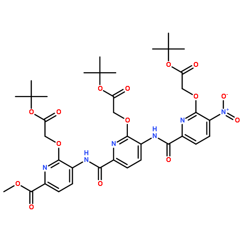 2-PYRIDINECARBOXYLIC ACID, 6-[2-(1,1-DIMETHYLETHOXY)-2-OXOETHOXY]-5-[[[6-[2-(1,1-DIMETHYLETHOXY)-2-OXOETHOXY]-5-[[[6-[2-(1,1-DIMETHYLETHOXY)-2-OXOETHOXY]-5-NITRO-2-PYRIDINYL]CARBONYL]AMINO]-2-PYRIDINYL]CARBONYL]AMINO]-, METHYL ESTER