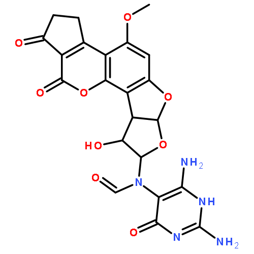 Formamide,N-(2,6-diamino-1,4-dihydro-4-oxo-5-pyrimidinyl)-N-[(6aS,8R,9R,9aR)-1,2,3,6a,8,9,9a,11-octahydro-9-hydroxy-4-methoxy-1,11-dioxocyclopenta[c]furo[3',2':4,5]furo[2,3-h][1]benzopyran-8-yl]-