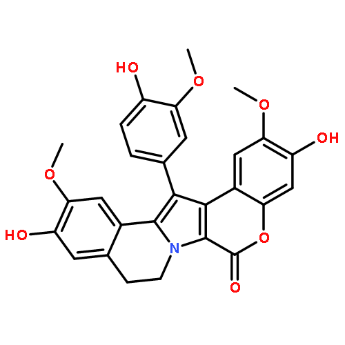 14-(4-hydroxy-3-methoxyphenyl)-3,11-dihydroxy-2,12-dimethoxy-8,9-dihydro-6H-chromeno[4',3':4,5]pyrrolo[2,1-a]isoquinolin-6-one