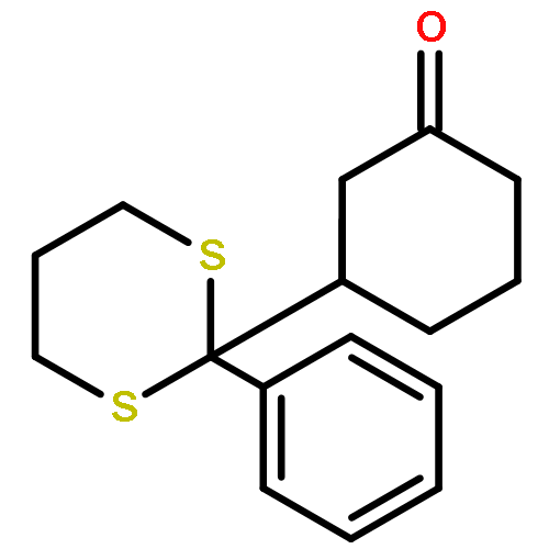 CYCLOHEXANONE, 3-METHYL-3-(2-PHENYL-1,3-DITHIAN-2-YL)-