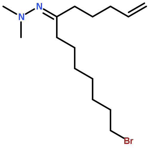 1-TRIDECEN-6-ONE, 13-BROMO-, DIMETHYLHYDRAZONE