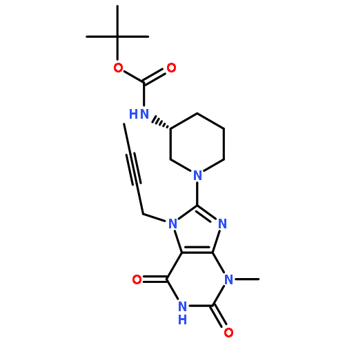 Carbamic acid,[(3R)-1-[7-(2-butynyl)-2,3,6,7-tetrahydro-3-methyl-2,6-dioxo-1H-purin-8-yl]-3-piperidinyl]-, 1,1-dimethylethyl ester