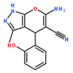 <br>6-Amino-4-(2-hydroxyphenyl)-3-methyl-1,4-dihydropyrano[2,3-c]pyrazole-5-car bonitrile