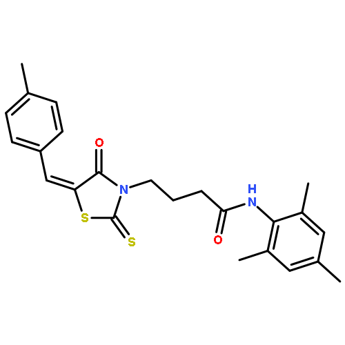 4-[(5E)-5-(4-methylbenzylidene)-4-oxo-2-thioxo-1,3-thiazolidin-3-yl]-N-(2,4,6-trimethylphenyl)butanamide