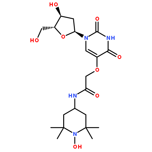 1-Piperidinyloxy,4-[[[[1-(2-deoxy-b-D-erythro-pentofuranosyl)-1,2,3,4-tetrahydro-2,4-dioxo-5-pyrimidinyl]oxy]acetyl]amino]-2,2,6,6-tetramethyl-(9CI)