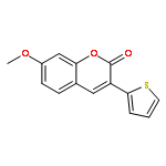 2H-1-Benzopyran-2-one, 7-methoxy-3-(2-thienyl)-