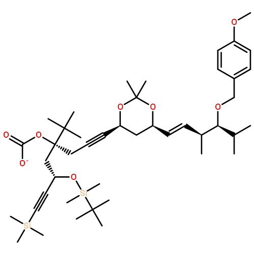 CARBONIC ACID, 1,1-DIMETHYLETHYL(1R,3S)-3-[[(1,1-DIMETHYLETHYL)DIMETHYLSILYL]OXY]-1-[3-[(4S,6R)-6-[(1E,3S,4S)-4-[(4-METHOXYPHENYL)METHOXY]-3,5-DIMETHYL-1-HEXENYL]-2,2-DIMETHYL-1,3-DIOXAN-4-YL]-2-PROPYNYL]-5-(TRIMETHYLSILYL)-4-PENTYNYL ESTER