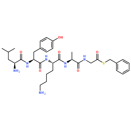 GLYCINE, L-LEUCYL-L-TYROSYL-L-LYSYL-L-ALANYLTHIO-, S-(PHENYLMETHYL) ESTER