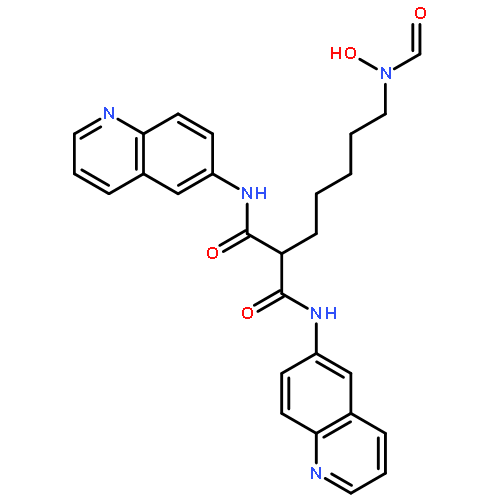 PROPANEDIAMIDE, 2-[5-(FORMYLHYDROXYAMINO)PENTYL]-N,N'-DI-6-QUINOLINYL-